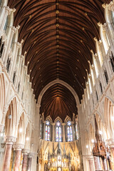 This striking photograph captures the grandeur of St. Colman's Cathedral in Cobh, Ireland&mdash;a stunning example of Gothic Revival architecture and a prominent landmark overlooking Cork Harbo
