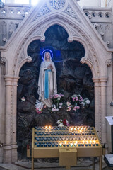 This striking photograph captures the grandeur of St. Colman's Cathedral in Cobh, Ireland&mdash;a stunning example of Gothic Revival architecture and a prominent landmark overlooking Cork Harbo