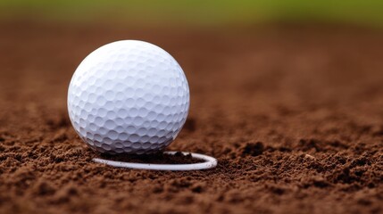 White Golf Ball on Brown Sand, Sport , Golfing