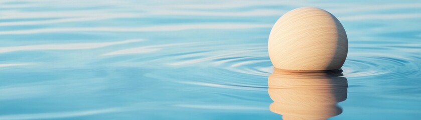 Wooden Egg Balance in Water, Ripples ,Stillness