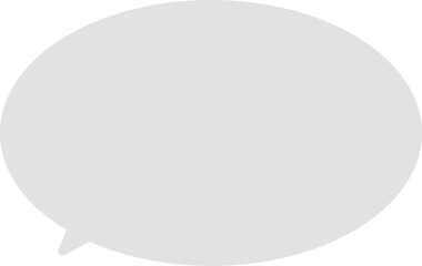 薄いグレーの楕円形の吹き出し。ドロップシャドウ付き。シンプルで使いやすい。