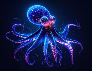 Futuristic digital rendering of a squid