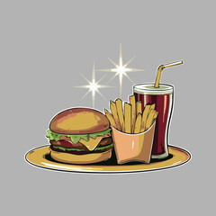 This fast food drink logo features a vibrant and refreshing design, showcasing popular beverages like sodas, milkshakes, or smoothies. With bold colors, dynamic shapes, and playful typography, it perf