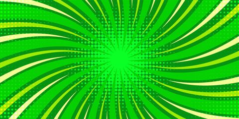 Obraz premium Green Comic Cartoon Background Stars Vector Template