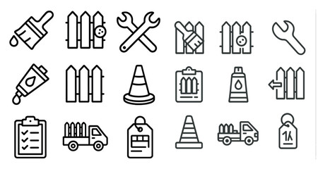 Fototapeta premium Diy and construction tools icons for home and garden projects