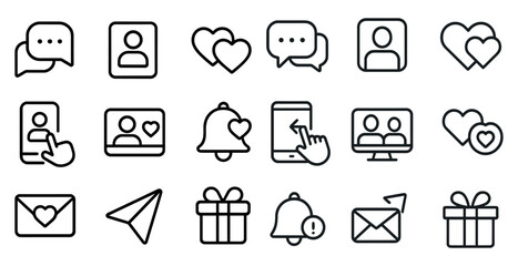 Fototapeta premium Messaging and communication icons for digital interface design