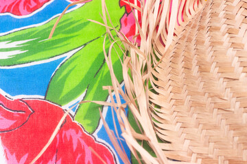 straw hat with colorful background - Brazilian June festival