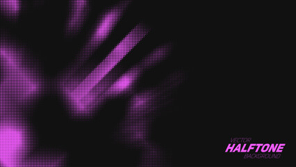 Abstract vector torn violet halftone background. Scrathed dotted texture element.