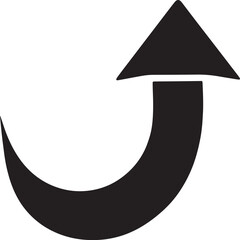 Arrow graphic: upward curved directional sign