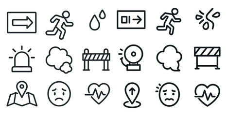 Emergency and safety icons for navigational and alert systems