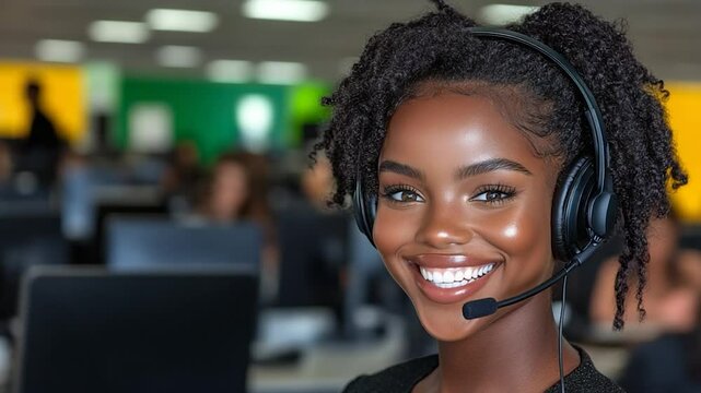 Smiling Customer Service Representative