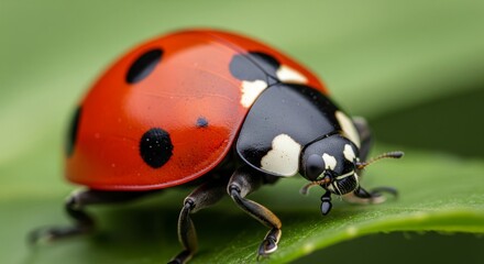 Fototapeta premium ladybug on a leaf