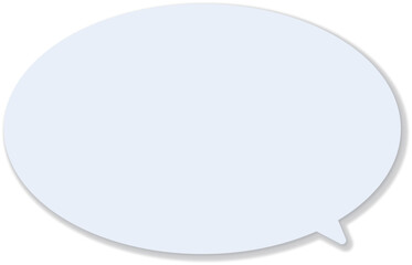 薄い青のドロップシャドウがついた楕円形のふきだし。シンプルで使いやすい。淡い色。