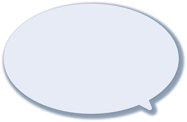 薄い青のドロップシャドウがついた楕円形のふきだし。シンプルで使いやすい。淡い色。