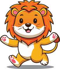 Cheerful Lion with Open Arms