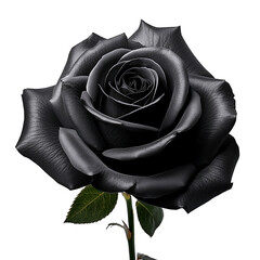 Una rosa negra en fondo blanco