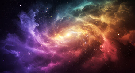 Fototapeta premium Surreal Cosmic Vortex of Swirling Colored Smoke