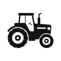 tractor silhouette on white background