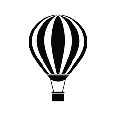 Obraz premium Hot air balloon silhouette on White background 