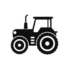 Tractor silhouette with white background