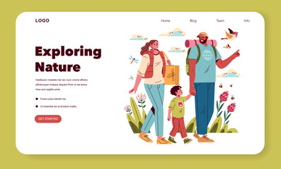 Family Camping. Flat Vector Illustration