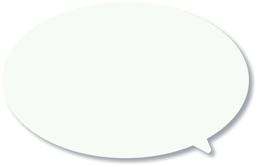 淡いミントグリーンの楕円形の吹き出し。シンプルでドロップシャドウが付いている。シンプルで使いやすい。