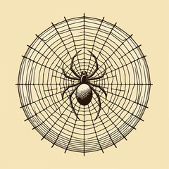 Obraz premium illustration of a web with spider