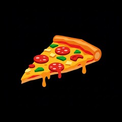 Melting Pepperoni Pizza Cartoon Slice