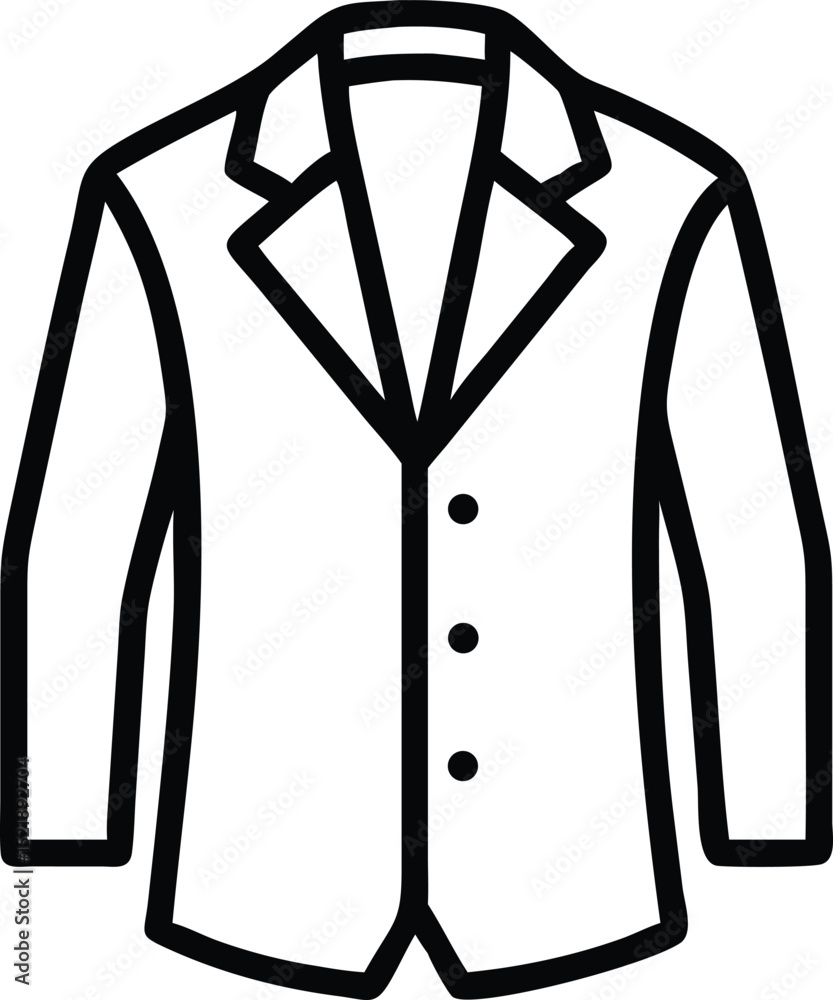 Poster simple vector icon illustrating an unstructured blazer and the chi shape