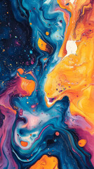 Peacock abstract painting pattern.