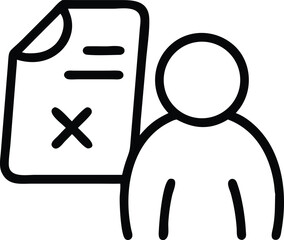 A silhouette of person disappointed at rejected job application design