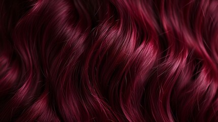 Close up of deep burgundy wavy hair showcasing multi tonal richness and effortless movement