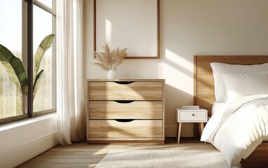 Modern Wooden Chest of Drawers in a Bedroom