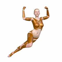 女性サイボーグ　3DCGレンダリング