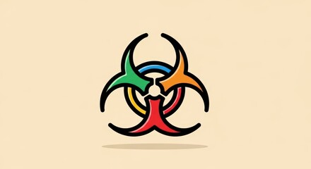 Colorful Biohazard Symbol Illustration A Vibrant Vector Graphic Design of a Biohazard Warning Sign