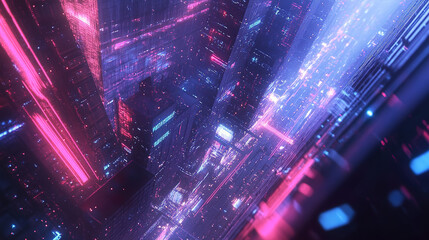 Fototapeta premium Futuristic business with artificial intelligence, blockchain, and augmented reality technology driving innovation, efficiency, and profitability through sleek minimalist design