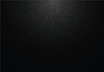 Abstract white glitter on black background. Snow falling