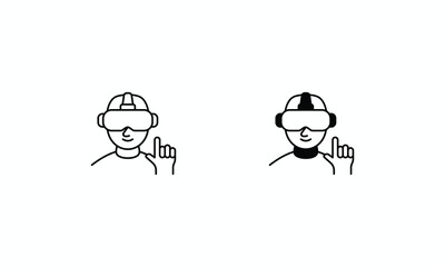 Interactivity icons set Line and Glyph black vector icon stock illustration