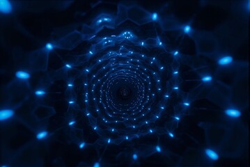 Obraz premium Mesmerizing Futuristic Blue Honeycomb Grid