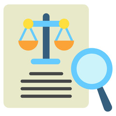 Fototapeta premium Ethics Review mini illustration flat color icon, use for research and development, education, industry, UI, UX kit, app and web development, digital or print.