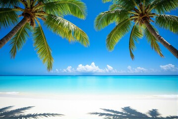 Serene Tropical Beach Paradise with Palm Trees
