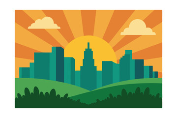 city landscape with city