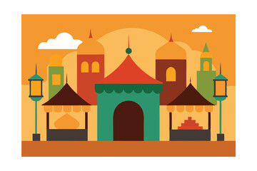Obraz premium vector illustration of a mosque