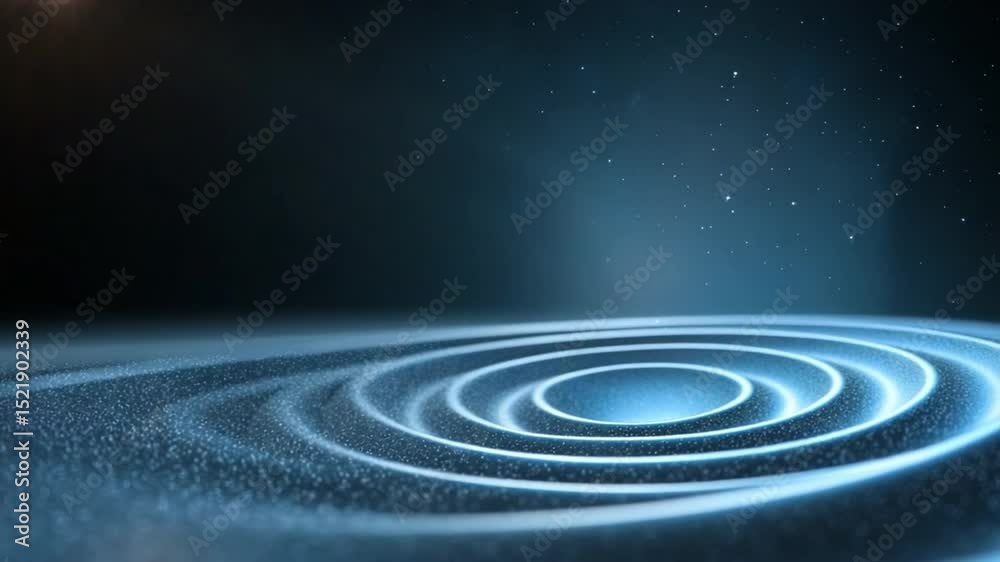 Aufkleber mystical cosmic waves: a mesmerizing display of concentric, glowing waves sweeping across a dark cos