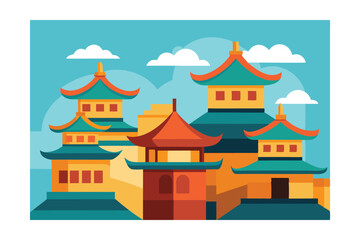 vector illustration of an old castle