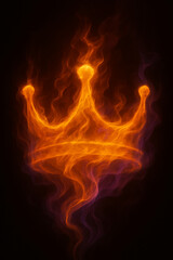 Golden Crown in Purple Wisps – Ethereal Digital Fantasy Art