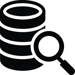 database and magnifying glass icon representing 