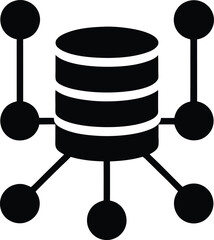 database icon with network nodes