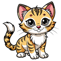 Obraz premium Cute Baby Cat Vector – Kitten Illustration for Kids and Crafters