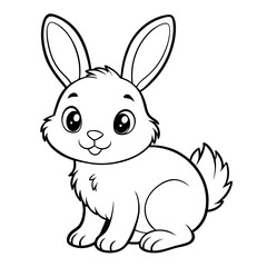 Fototapeta premium Cute Baby Rabbit Vector – Farm Animal Illustration for Kids